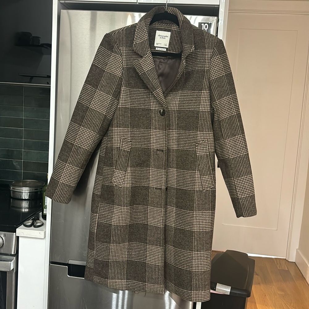 Abercrombie wool blend dad coat